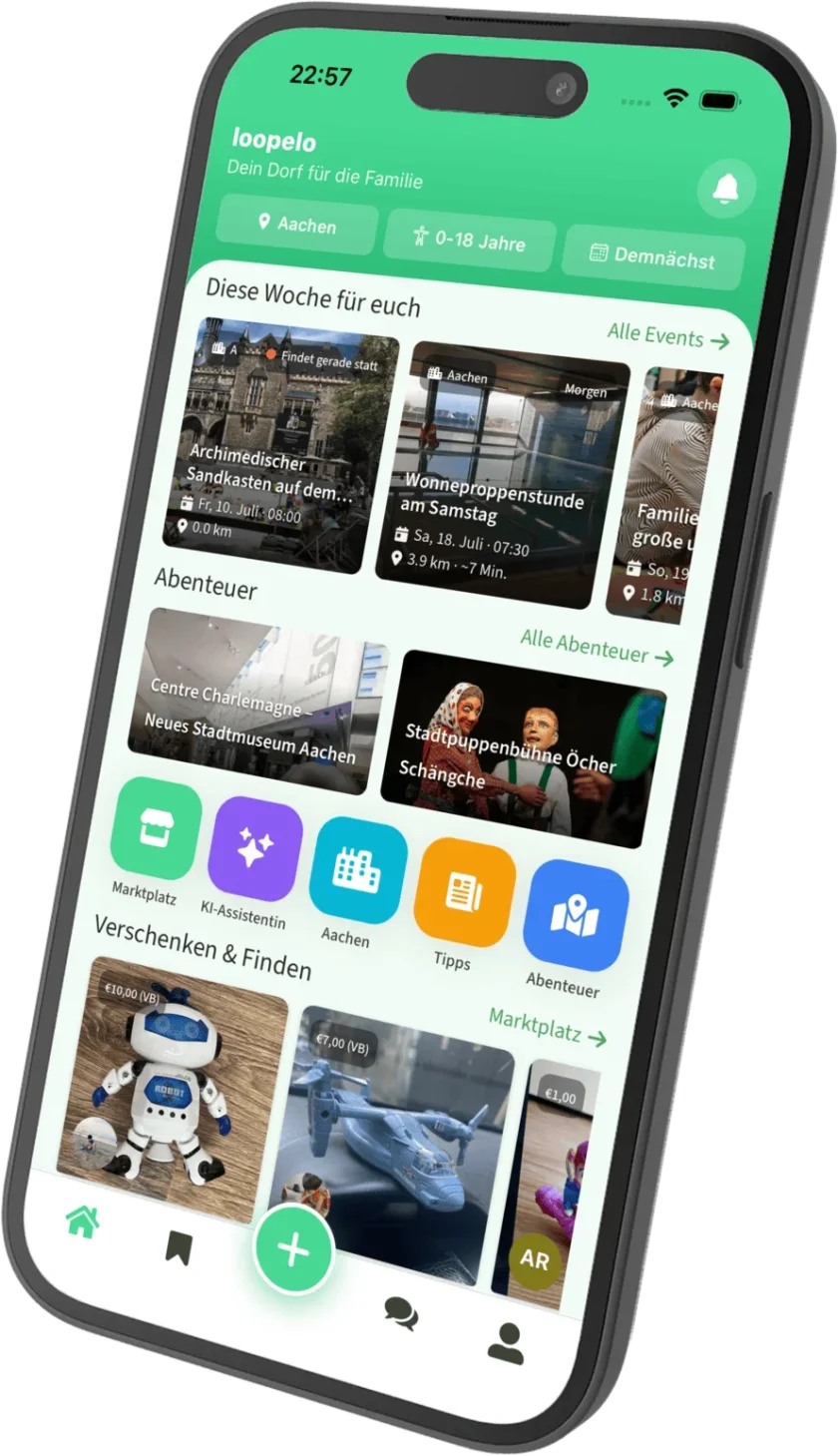 Die Loopelo-App mit Events, Adventures und deiner Eltern-Community