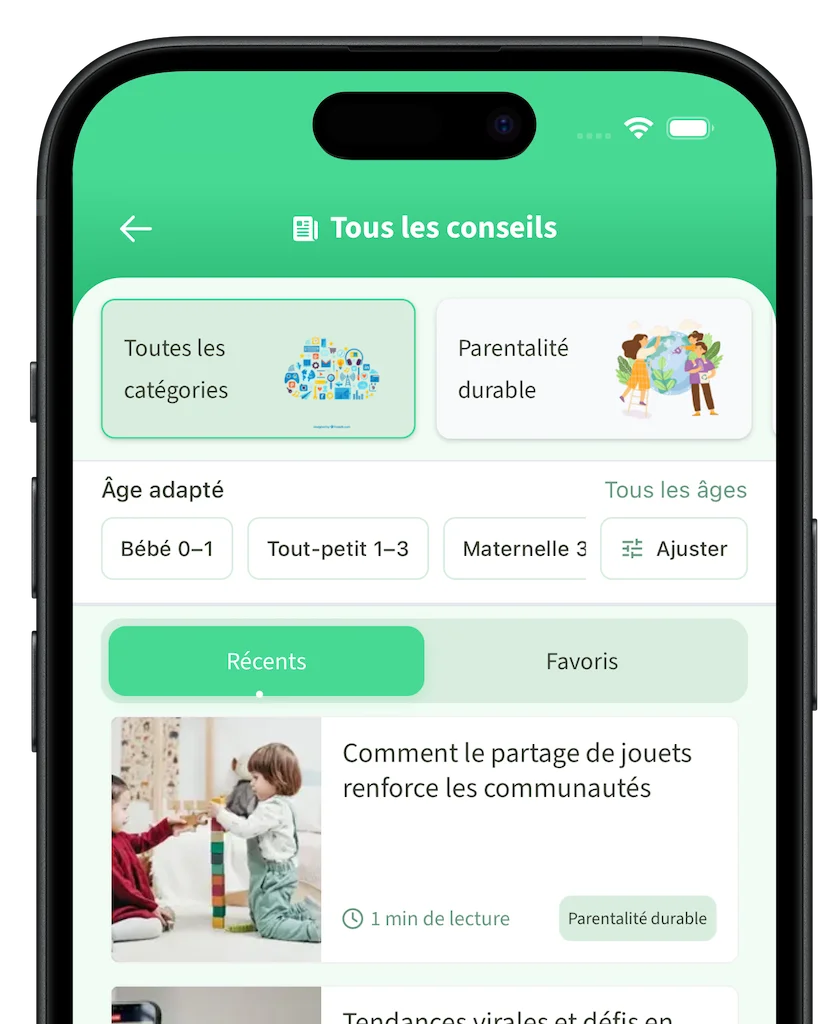 Loopelo affiche des conseils adaptés à l'âge de ton enfant