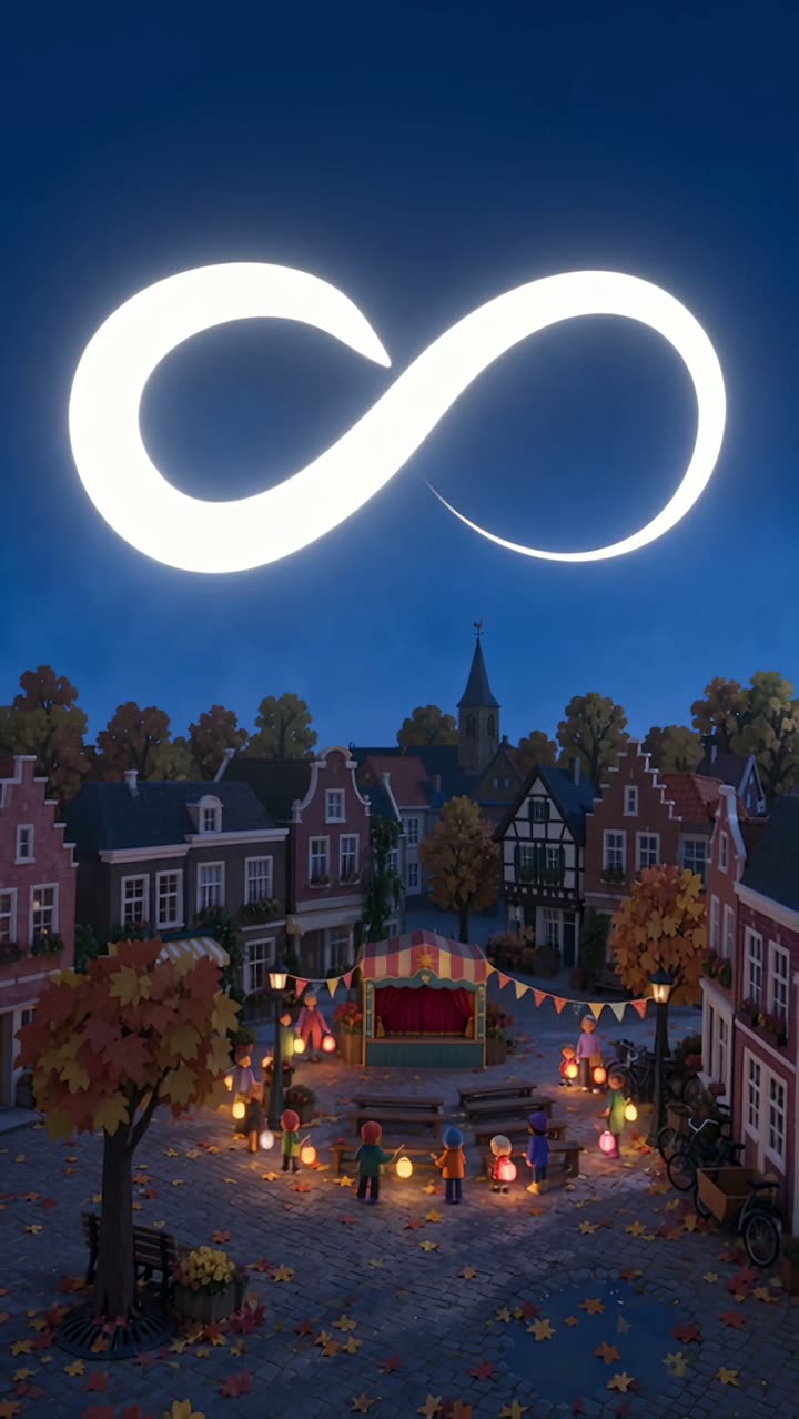 Die Aachener Altstadt bei Nacht, darüber die Loopelo-Schleife.
